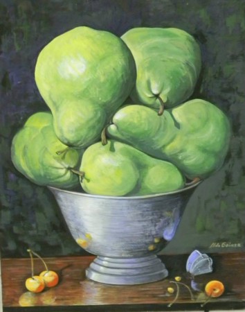 "Peras", acrílico sobre tela 0,45 x 0,60