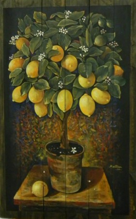 "Limonero" ( acrílico sobre madera ) 0,80 x 1,27