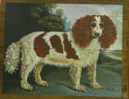 "Perro", ( acrílico sobre madera ) 0,47 x 0,58 
