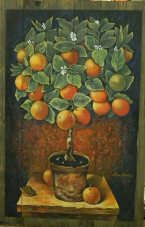 "Naranjo", ( acrílico sobre madera ) 0,80 x 1,27